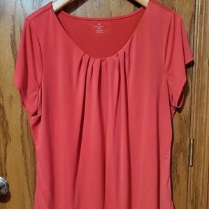 Worthington 2X Coral Pink Short Sleeve Top